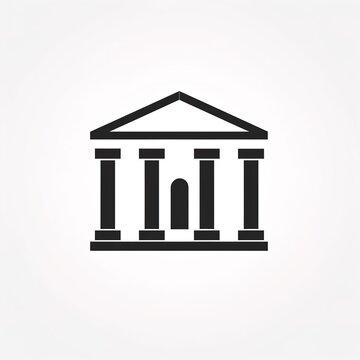 bank icon illustration in black on a white background