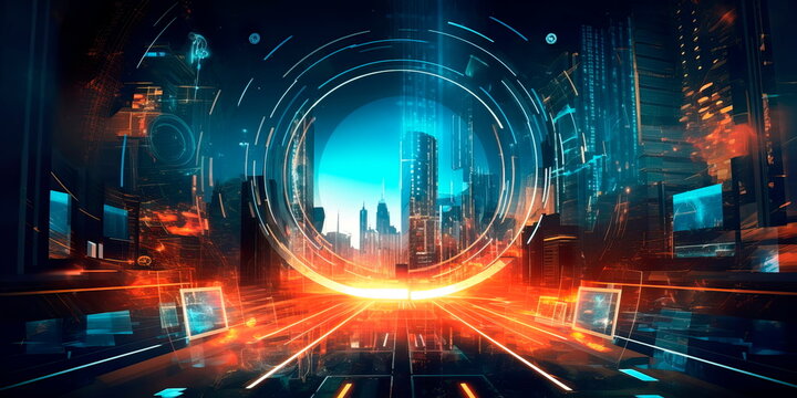 technology-themed Labor Day background highlighting the advancements and contributions of the tech industry. Generative AI