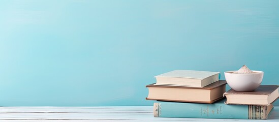 A stack of books sitting on top of each other created with Generative AI technology
