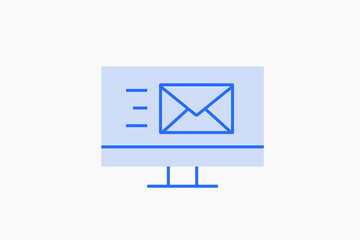 Geometric web email illustration in flat style design. Vector illustration and icon. 