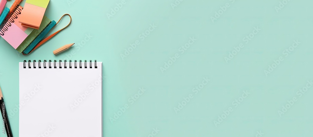 Aufkleber a notepad, pencils, and markers on a desk created with generative ai technology