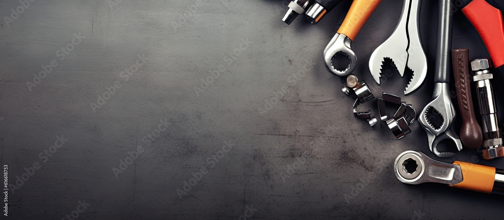 Aufkleber A variety of tools laid out on a table created with Generative AI technology