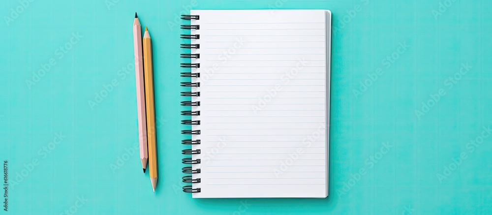 Fototapete A notebook with a pencil on top of it created with Generative AI technology