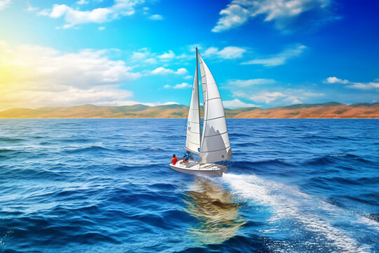 sailboat on the sea generative AI