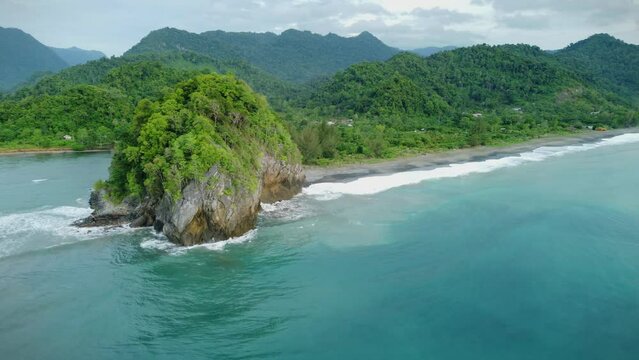 An aerial view of Pulot Beach, Aceh province, Indonesia.