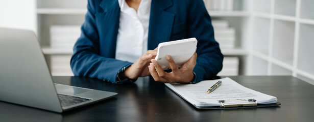 Real estate broker agent presenting and consult to customer to decision making sign insurance form...