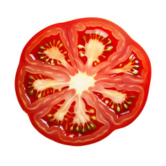 Fresh sliced organic tomato as package design element