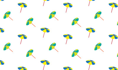 Seamless pattern with beach umbrellas on a white background