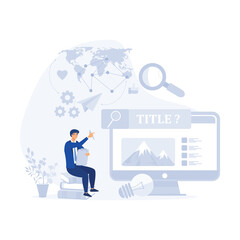 Live Video Streaming Channel Launch Concept. Pasting Banner at Site, flat vector modern illustration