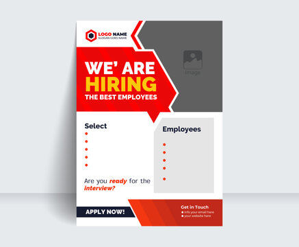 We are hiring job vacancy advertisement flyer, Hiring job flyer, poster design vector, We are hiring job vacancy layout template