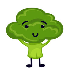 Cute broccoli character, vegetable personages