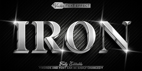Silver Iron Vector Editable Text Effect Template