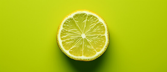 a slice of lemon sitting on top of a green surface Generated by AI