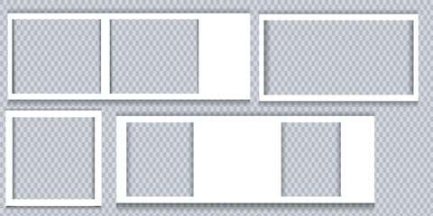 Realistic Photo Frame set. Polaroid photo frame set. Вifference photo frame polaroid vector collection