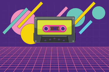 Music poster with cassette