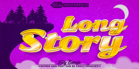Yellow Long Story Vector Editable Text Effect Template
