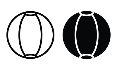 Ball icon with outline and glyph style.