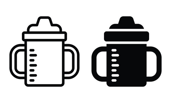 Sippy cup icon with outline and glyph style.