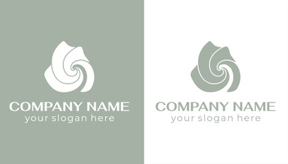 Fototapeta premium Round spiral logo. Swirling elegant waves of fabric. Template for creating a unique luxury design, logo, fashion, studio, boutique, spa center