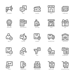 Web Store Icon pack for your website design, logo, app, and user interface. Web Store Icon outline design. Vector graphics illustration and editable stroke.