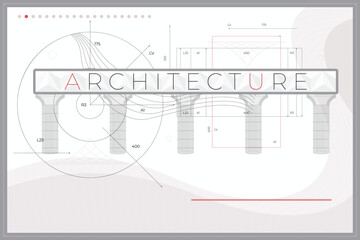 Abstract Architecture background with columns.