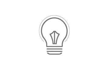 light bulb outline isolated on white background. Generative AI.