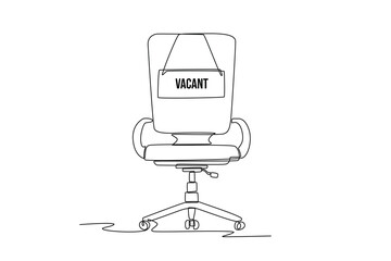 Continuous one line drawing Recruitment Process concept. Single line draw design vector graphic illustration.