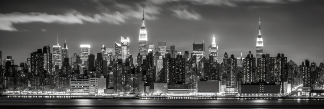 A New York City landscape, panoramic view - Generative AI