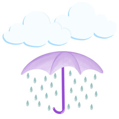 Rain under the umbrella, sadness, loneliness
