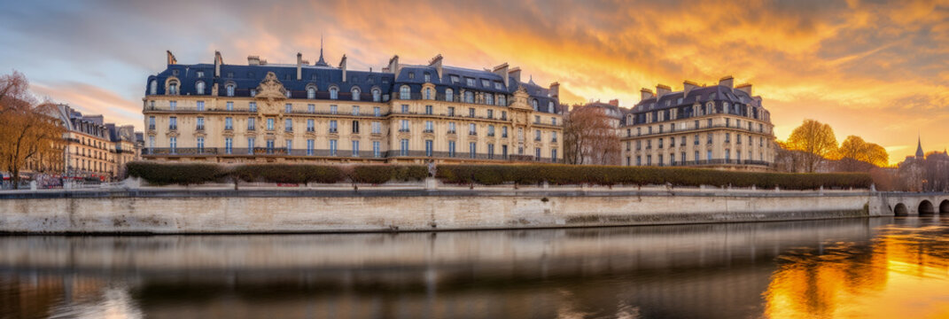 A beautiful Paris landscape, panoramic view - Generative AI