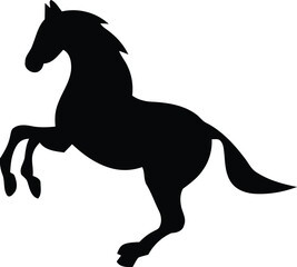 Fototapeta na wymiar A silhouette of a running horse