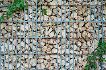 Gabion Stone Fence, Retaining Wall Gabion Baskets, Stones in Wire Mesh, Modern Garden Gravel Border