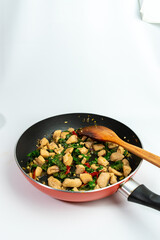 Chicken Dice with Honey Basil