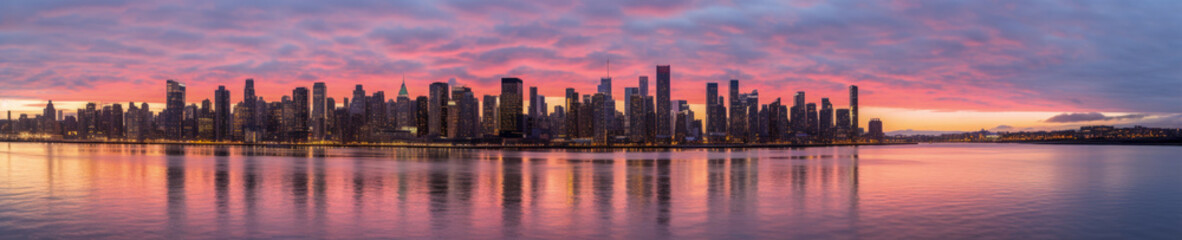 Fototapeta na wymiar New York City panoramic view - Generative AI
