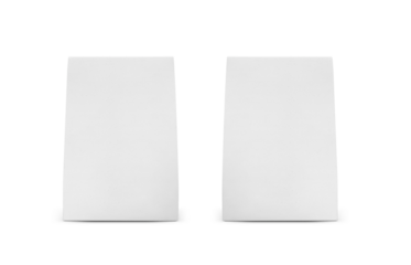 Paper Bag Package for advertising and branding. A-form Paper Bag. Paper bag triangular shape. transparent background