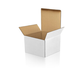 Open Empty Cardboard Box, transparent background