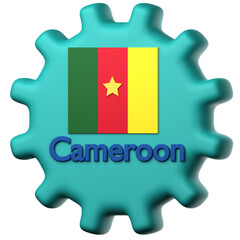 Obraz premium Cameroon Flag icon isolated on the white background