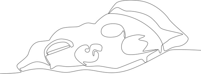 Single continuous line drawing pizza sliced. Global Day Parent Concept

