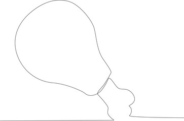 Single continuous line drawing crispy fried chicken. Global Day Parent Concept
