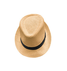 Vintage Straw hat fashion for man, transparent background