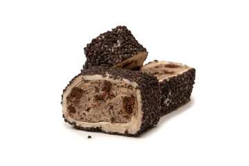 Sweet roll with chocolate and nuts, turkish sweets.