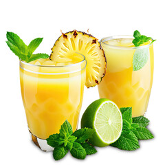 Pineapple juice png transparency Add some mint leaves and a slice of fresh lime to create a...