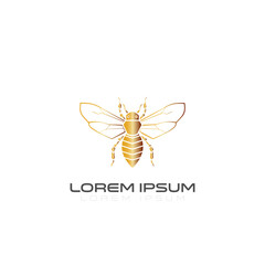 Bee Gradient color logo and white Background. Honey bee logo. Hand drawn engraving style illustrations. Bee logo vector minimalist graphic vector.  golden color and others color 