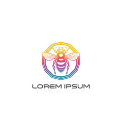 Honey bee logo. Hand drawn engraving style illustrations. Bee logo vector minimalist graphic vector.  bee vector free