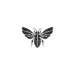 Honey bee logo. Hand drawn engraving style illustrations. Bee logo vector minimalist graphic vector.  bee vector free