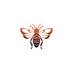 Honey bee logo. Hand drawn engraving style illustrations. Bee logo vector minimalist graphic vector.  bee vector free