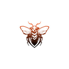 Professional Honey bee logo. Hand drawn engraving style illustrations. Bee logo vector minimalist graphic vector. 