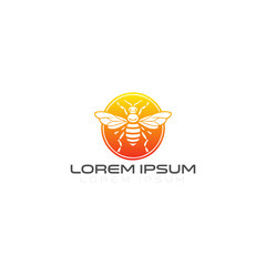 Business Honey bee logo. Creative Hand drawn engraving style illustrations. Bee logo vector minimalist graphic vector. colorfull logo