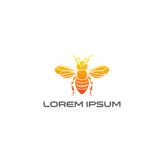 Business Honey bee logo. Creative Hand drawn engraving style illustrations. Bee logo vector minimalist graphic vector. colorfull logo