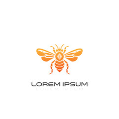 Business Honey bee logo. Creative Hand drawn engraving style illustrations. Bee logo vector minimalist graphic vector. colorfull logo